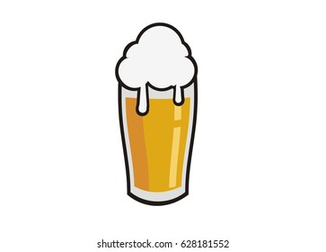 foamy beer simple illustration