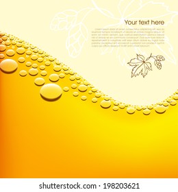 Foamy beer vector background. Easy editable background color