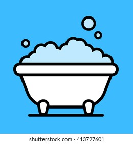 bathtub with bubbles clipart