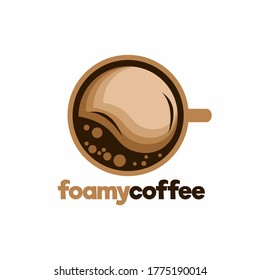 Foamy coffee vector logo template