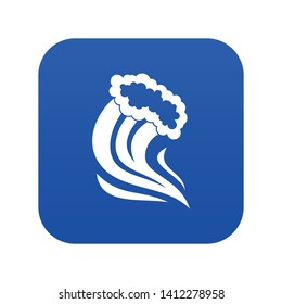 Foamy splash icon digital blue for any design isolated on white vector illustration