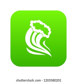 Foamy splash icon digital green for any design isolated on white vector illustration