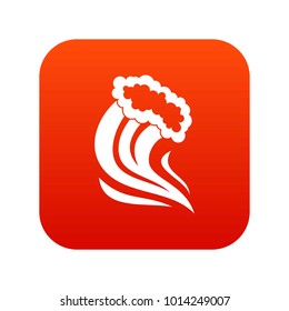 Foamy splash icon digital red for any design isolated on white vector illustration