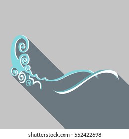 Foamy wave icon. Flat illustration of foamy wave vector icon for web
