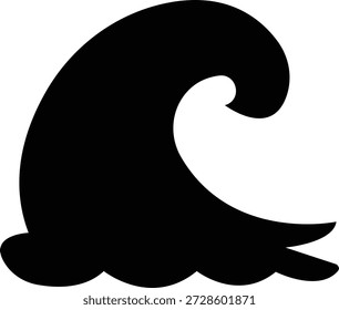 Icono de onda espumosa, que muestra el agua del mar del océano con espuma blanca y movimiento. Ideal para temas de playa, brecha de ballena, cresta espumosa, onda turbulenta, diseño marino, App de Clima, gráficos de viaje, infografías.