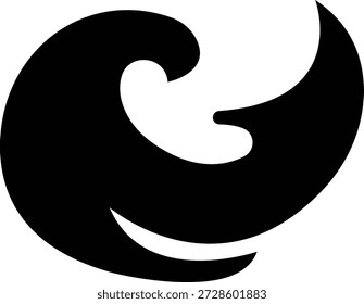 Icono de onda espumosa, que muestra el agua del mar del océano con espuma blanca y movimiento. Ideal para temas de playa, brecha de ballena, cresta espumosa, onda turbulenta, diseño marino, App de Clima, gráficos de viaje, infografías.