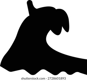 Icono de onda espumosa, que muestra el agua del mar del océano con espuma blanca y movimiento. Ideal para temas de playa, brecha de ballena, cresta espumosa, onda turbulenta, diseño marino, App de Clima, gráficos de viaje, infografías.