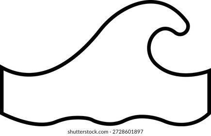 Icono de onda espumosa, que muestra el agua del mar del océano con espuma blanca y movimiento. Ideal para temas de playa, brecha de ballena, cresta espumosa, onda turbulenta, diseño marino, App de Clima, gráficos de viaje, infografías.