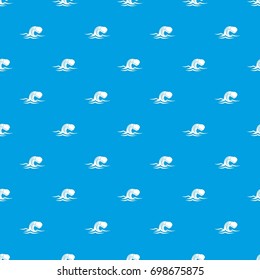 Foamy wave pattern repeat seamless in blue color for any design. Vector geometric illustration