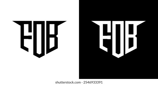 Diseño de logotipo de letra FOB con fondo blanco en ilustrador, estilo de superposición de fuente de alfabeto moderno de logotipo de Vector, diseños de caligrafía para logotipo, póster, invitación, etc.