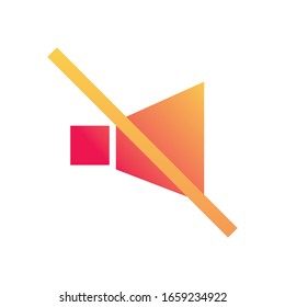 fobidden volume gradient style icon design, Music sound melody song musical art and composition theme Vector illustration