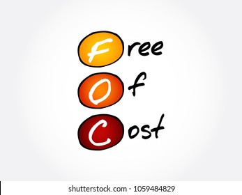 FOC - Free Of Cost acronym, business concept background