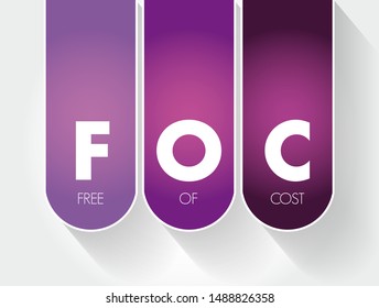 FOC - Free Of Cost acronym, business concept background