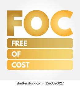 FOC - Free Of Cost acronym, business concept background