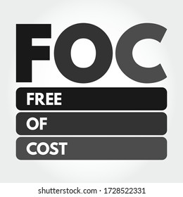 FOC - Free Of Cost acronym, business concept background