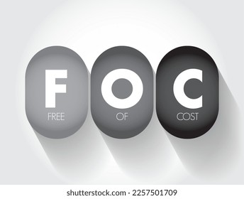 FOC - Free Of Cost acronym, business concept background