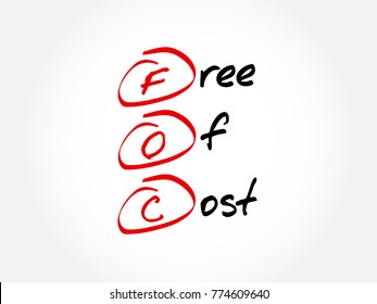 FOC - Free Of Cost acronym, business concept background