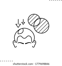 focal alopecia vector icon in outlines 