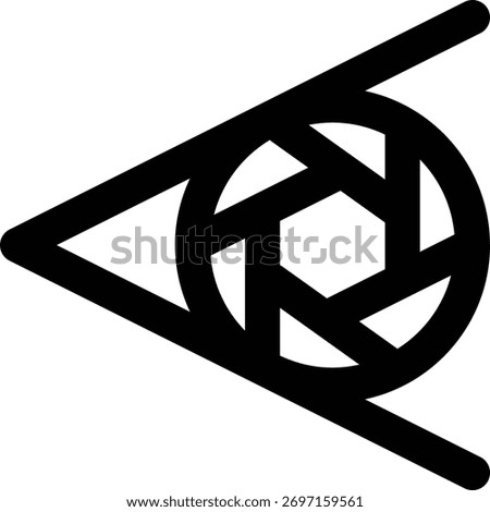 Focal Length, Lens, Angle Outline Icon