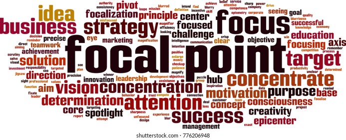 Focal point word cloud concept. Vector illustration