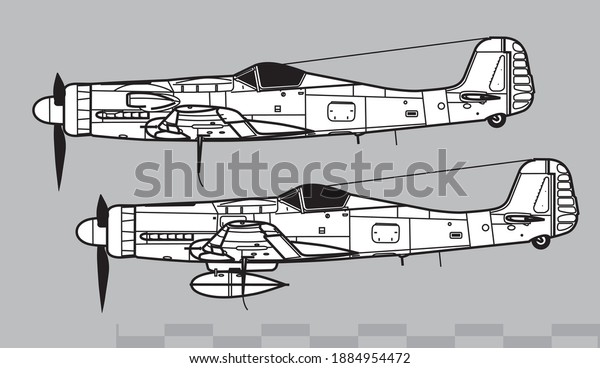 Fockewulf Ta 152 Vector Drawing World Stock Vector Royalty Free