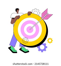 Focus abstract concept vector illustration. Training concentration, focus on success, defined business goal, orientation on target, center of attention, focal point, spotlight abstract metaphor.