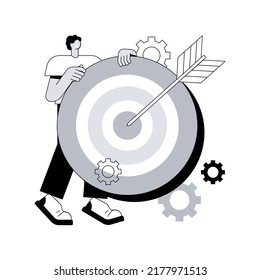 Focus abstract concept vector illustration. Training concentration, focus on success, defined business goal, orientation on target, center of attention, focal point, spotlight abstract metaphor.