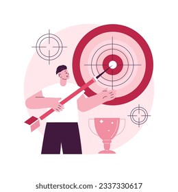 Focus abstract concept vector illustration. Training concentration, focus on success, defined business goal, orientation on target, center of attention, focal point, spotlight abstract metaphor.