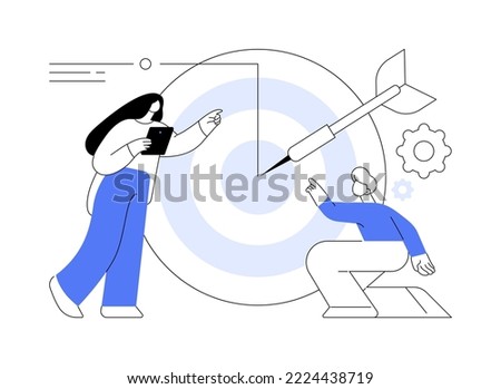 Focus abstract concept vector illustration. Training concentration, focus on success, defined business goal, orientation on target, center of attention, focal point, spotlight abstract metaphor.