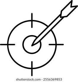 Focus Arrow Vector Line Icon Design