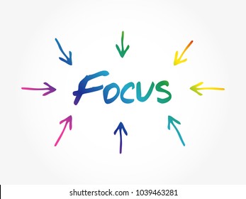 Focus arrows directions, business concept background