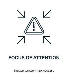 Focus Of Attention icon. Line element from cognitive skills collection. Linear Focus Of Attention icon sign for web design, infographics and more.