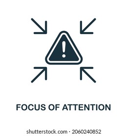 Focus Of Attention icon. Monochrome sign from cognitive skills collection. Creative Focus Of Attention icon illustration for web design, infographics and more