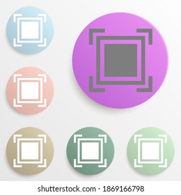 Focus badge color set. Simple glyph, flat vector of web icons for ui and ux, website or mobile application