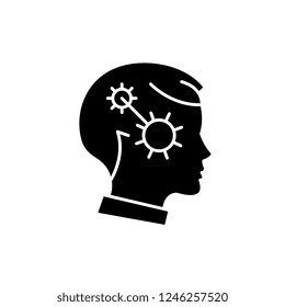 Focus black icon, vector sign on isolated background. Focus concept symbol, illustration 