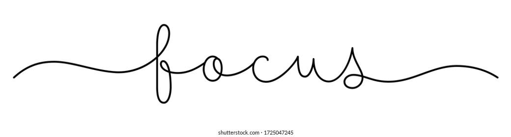 FOCUS black vector monoline calligraphy banner with swashes