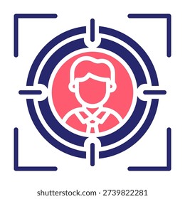 Focus Block Icon Color Fill Style Vector Illustration