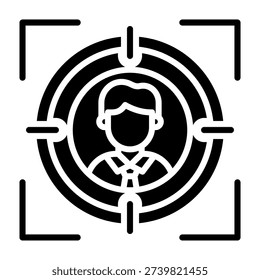Focus Block Icon Glyph Style Vector Illustration