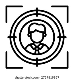 Focus Block Icon Line Style Vector Illustration