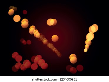 Focus, Blur and bokeh of night street, lantern light, vector illustration