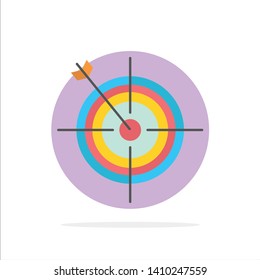 Focus, Board, Dart, Arrow, Target Abstract Circle Background Flat color Icon