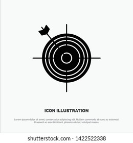 Focus, Board, Dart, Arrow, Target solid Glyph Icon vector