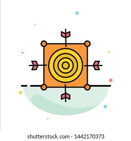 Focus, Board, Dart, Arrow, Target Abstract Flat Color Icon Template