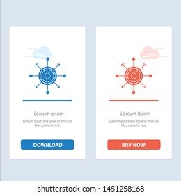 Focus, Board, Dart, Arrow, Target  Blue and Red Download and Buy Now web Widget Card Template