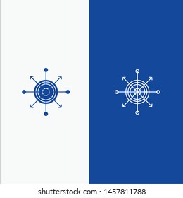 Focus, Board, Dart, Arrow, Target Line and Glyph Solid icon Blue banner Line and Glyph Solid icon Blue banner