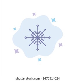 Focus, Board, Dart, Arrow, Target Blue Icon on Abstract Cloud Background. Vector Icon Template background