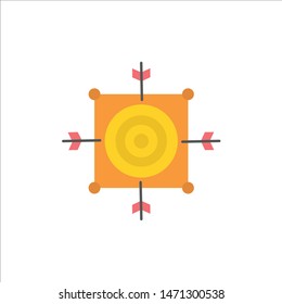 Focus, Board, Dart, Arrow, Target  Flat Color Icon. Vector icon banner Template. Vector Icon Template background