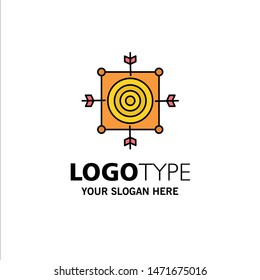 Focus, Board, Dart, Arrow, Target Business Logo Template. Flat Color