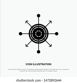 Focus, Board, Dart, Arrow, Target solid Glyph Icon vector