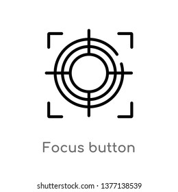 focus button vector line icon. Simple element illustration. focus button outline icon from shapes concept. Can be used for web and mobile